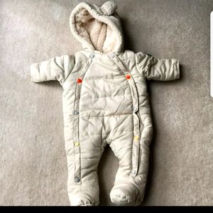 Weatherproof Beige Puffer Coat 3-6 Months, Unisex
